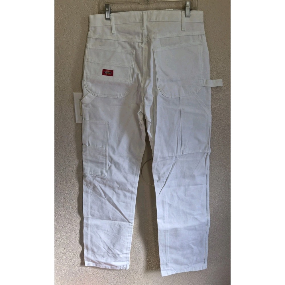 NWOT Dickies White Carpenter Painter Pants Men's 32x32 100% Cotton Workwear NEW